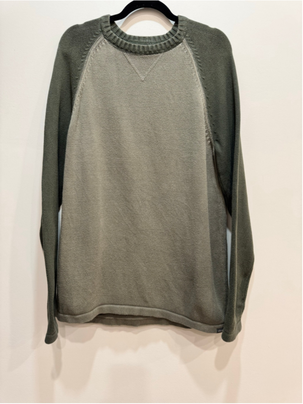Eddie Bauer Knit Crewneck Sweater Men Size M Green Military Grunge Retro
